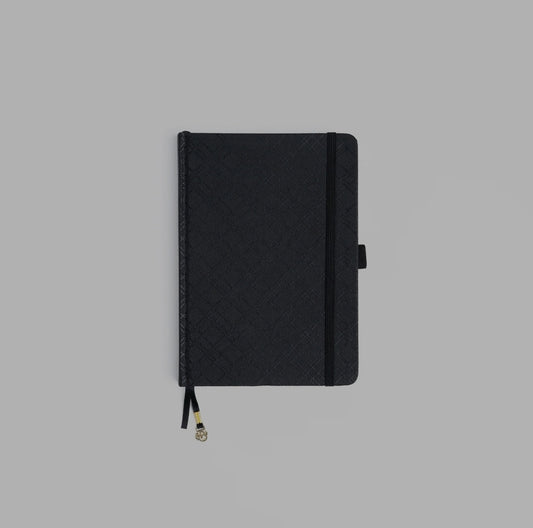 Black Plaid Dot Grid Notebook A5