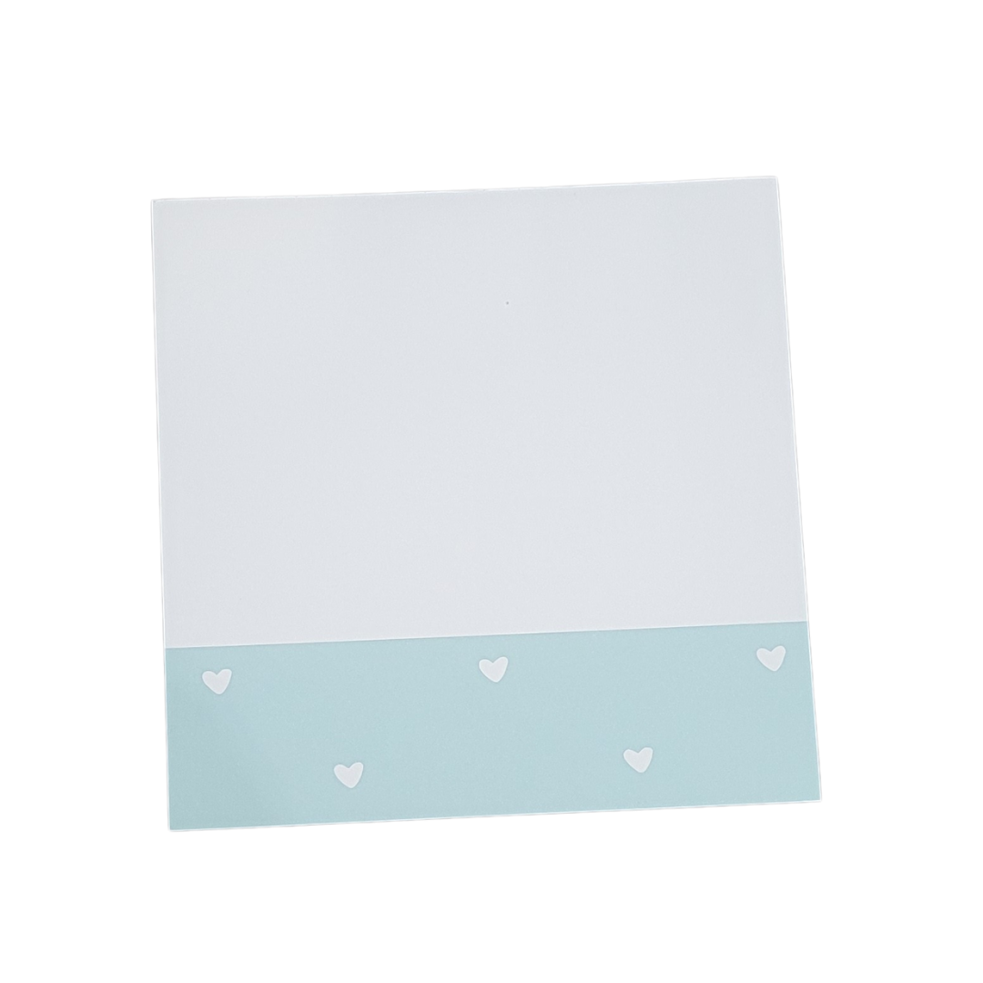Mint and White Heart Notepad