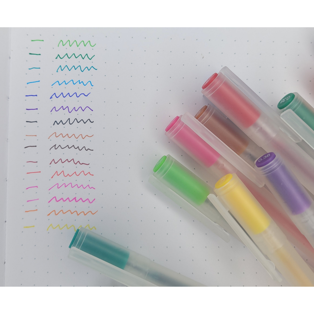 MUJI Pen Retractable Gel Ink Bollpoint Pens | 16 Colors