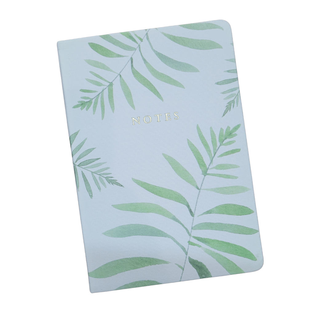 Fern Leaf Linen Cover Notebook